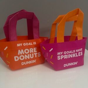 2026 Dunkin Donuts Limited Mini Tote New Years- Pink and Orange Set of 2